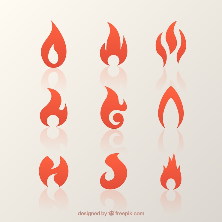 Vecteur gratuit résumé feu flammes rouges