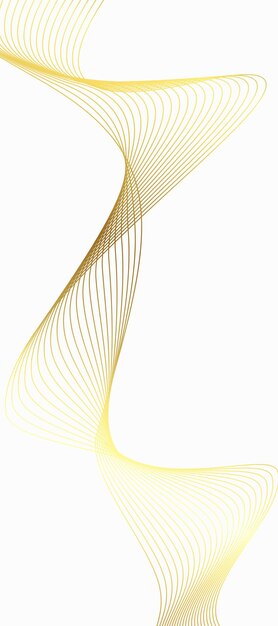 Résumé sur fond blanc avec des lignes ondulées en or