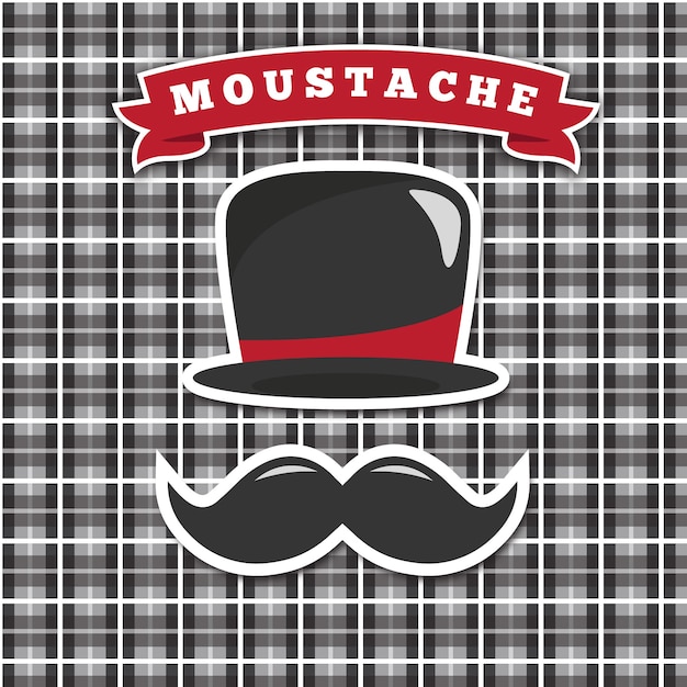 Vecteur gratuit résumé de fond de chapeau et moustache movember