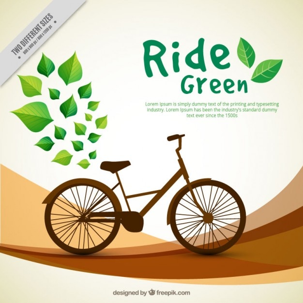 Vecteur gratuit résumé de fond avec des feuilles et vélo vintage