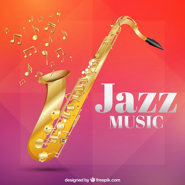 Vecteur gratuit résumé de fond de jazz saxophone