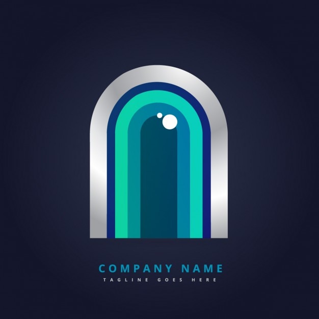 Vecteur gratuit résumé logo avec brillant métallique