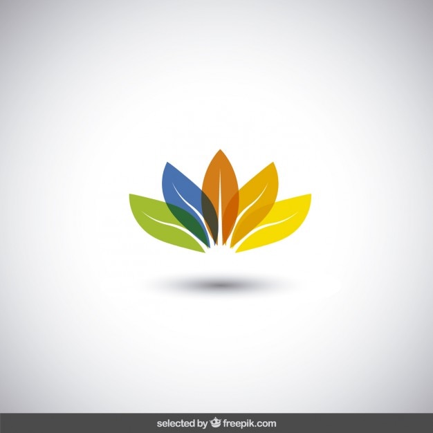 Résumé logo avec feuilles colorées