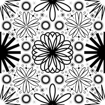 Résumé Simple Motif Floral Sans Soudure Motif Géométrique Set Vector Illustration Vecteur Premium