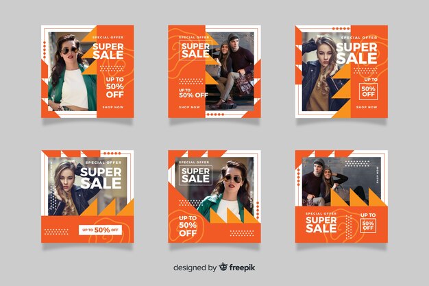 Résumé de vente de mode instagram post set