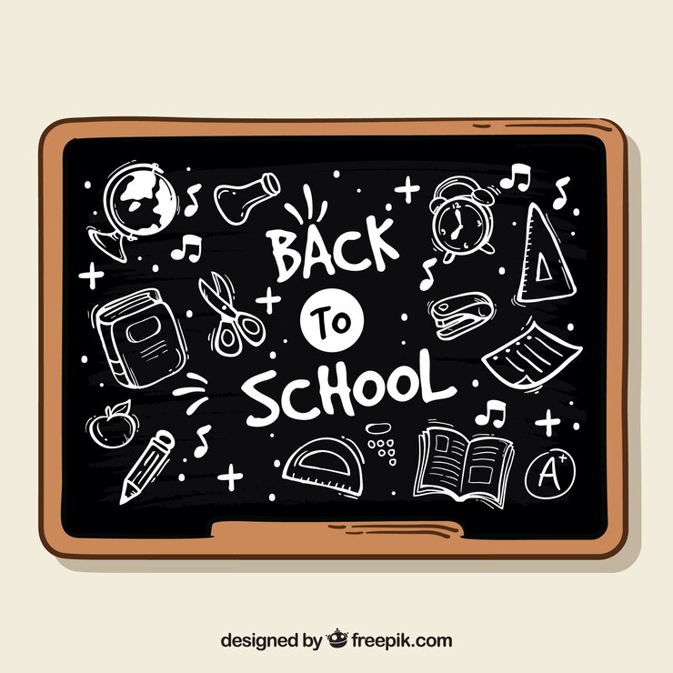 Vecteur gratuit retour à l&#39;arrière-plan de l&#39;école avec des éléments
