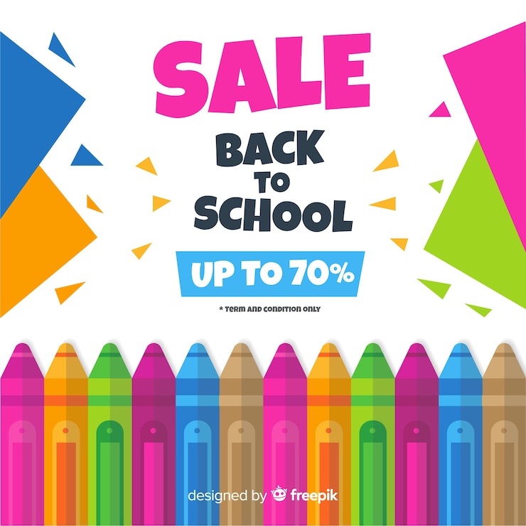 Vecteur gratuit retour aux ventes de l&#39;école