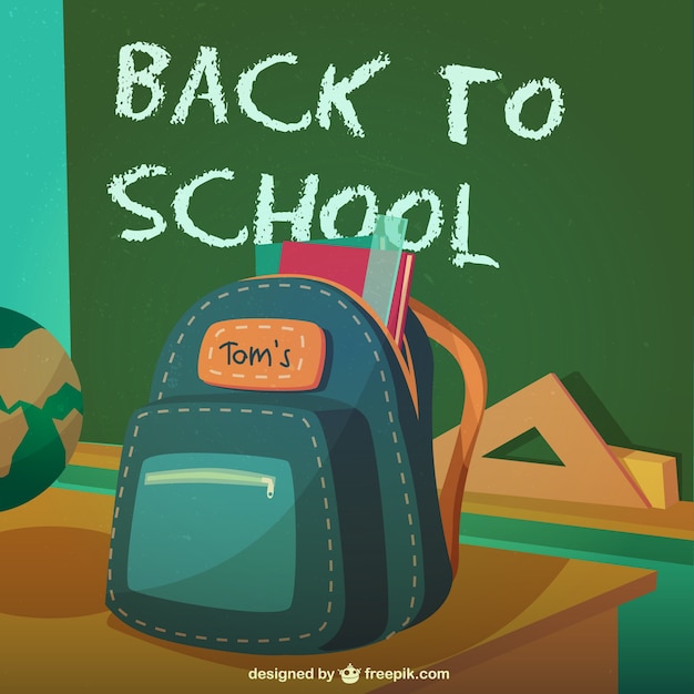 Vecteur gratuit retour à bagpack scolaire