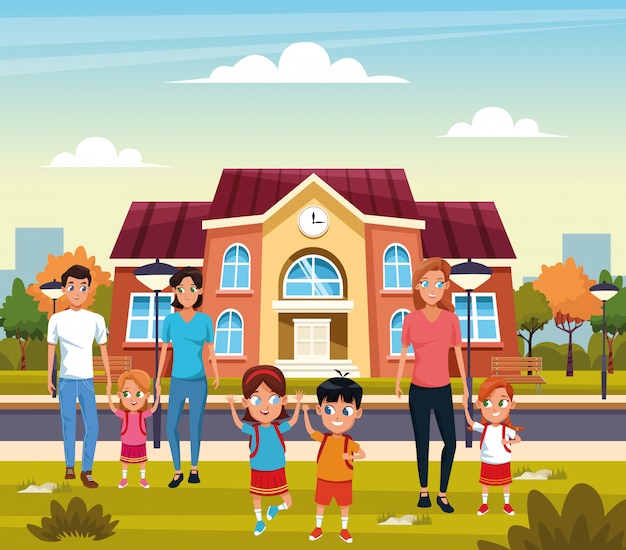 Retour à l&#39;école avec bonheur