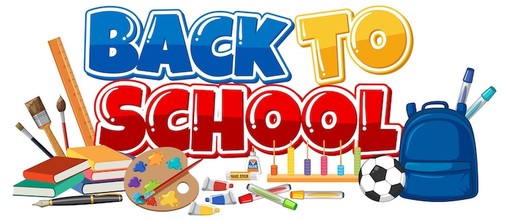 Vecteur gratuit retour à l'école essentiels