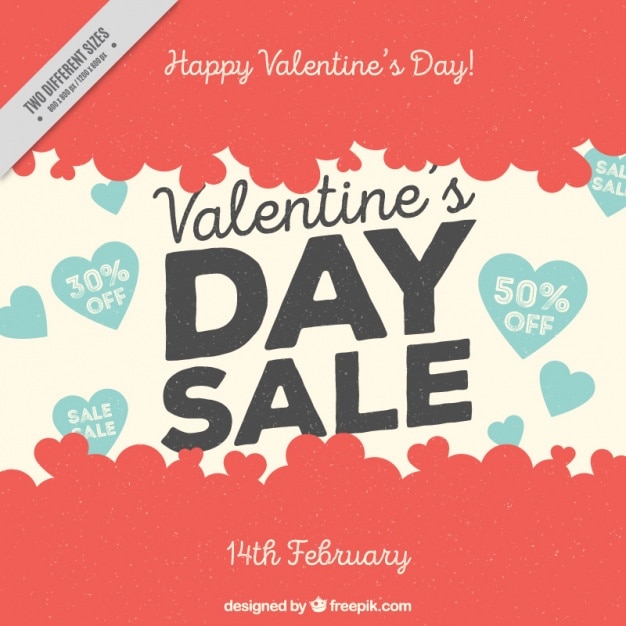 Retro Background Des Ventes De Saint Valentin