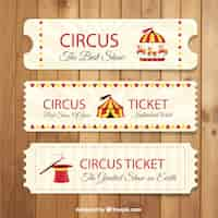 Vecteur gratuit rétro billets de cirque pack