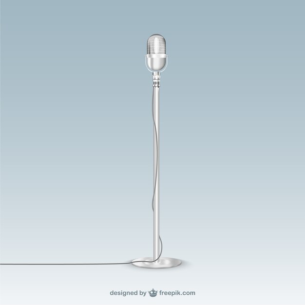 Retro microphone Metallic