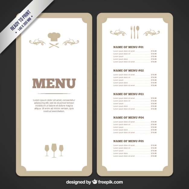 Rétro modèle de menu