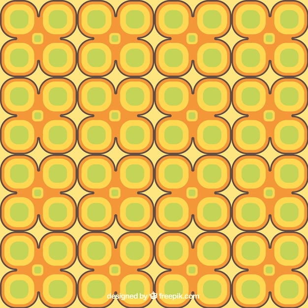 Rétro motif de fleurs en jaune et vert