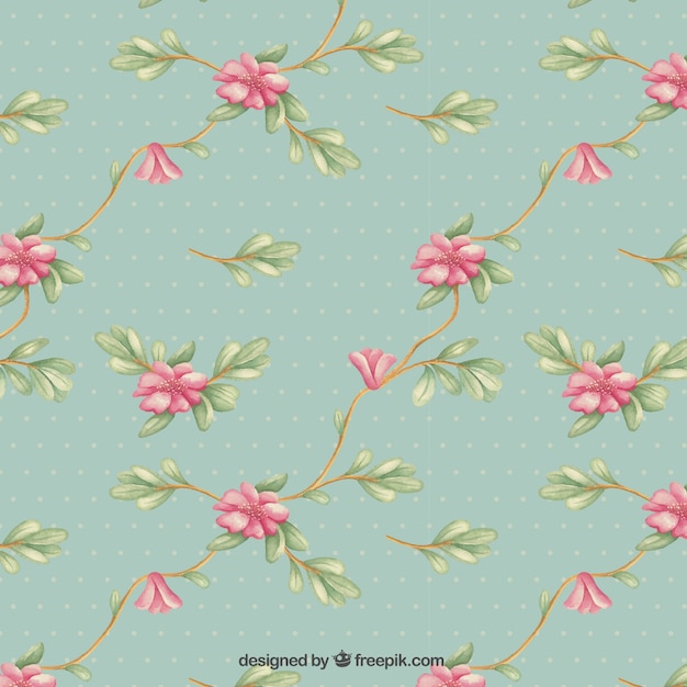 Retro Pattern Avec Des Fleurs