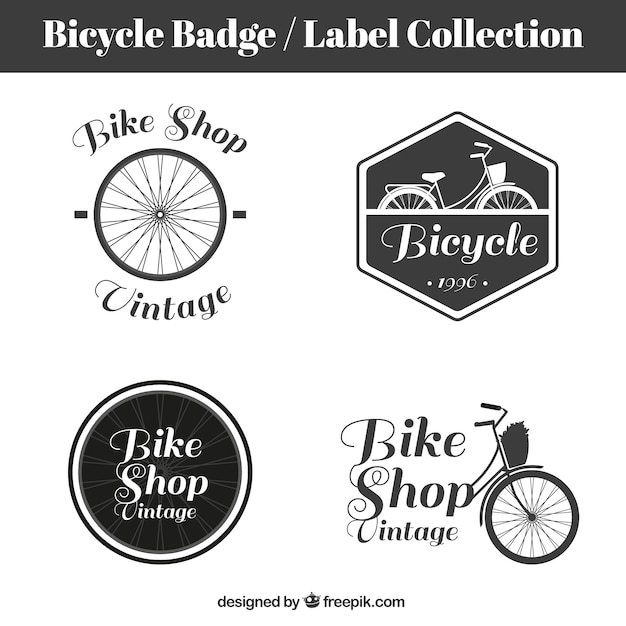 Vecteur gratuit retro vélos badges et étiquettes