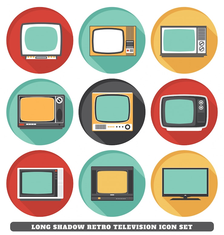 Vecteur gratuit rétros icônes de télévision