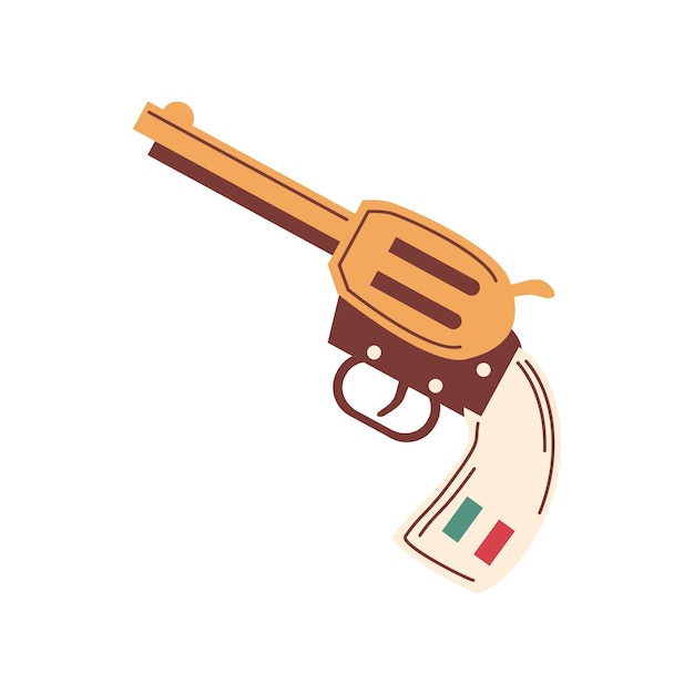 Vecteur gratuit révolution mexicaine illustration de pistolet isolée