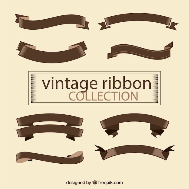 Vecteur gratuit ribbon collection vintage
