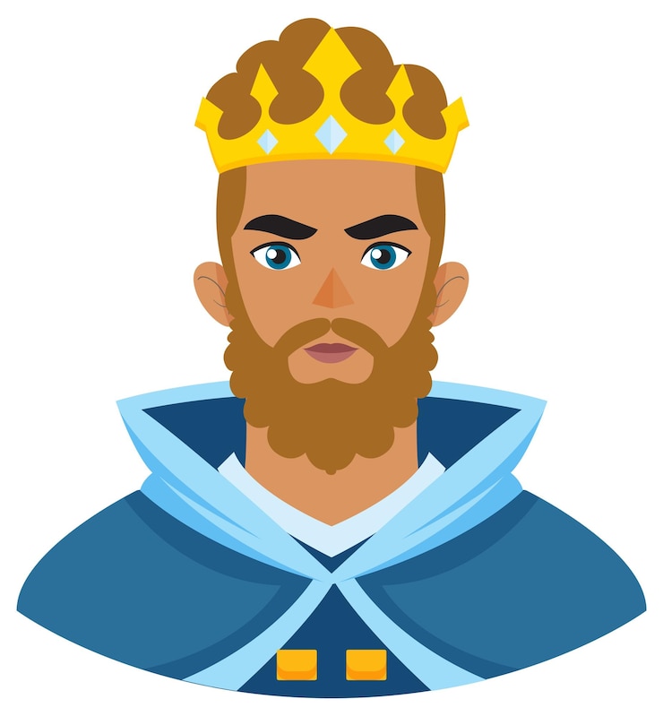 Vecteur gratuit roi royal avec une couronne d'or