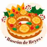 Vecteur gratuit roscon de reyes dessiné à la main