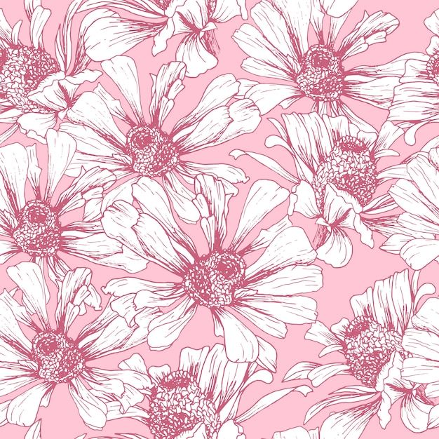 Vecteur gratuit rose seamless pattern pour la conception de papier peint romantique