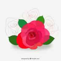 Vecteur gratuit rose sketchy