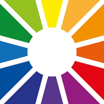 Roue chromatique ou cercle chromatique avec douze couleurs qui montre les couleurs primaires