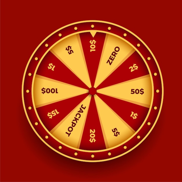 Vecteur gratuit roue de fortune dorée cercle de fond de jeu de chance