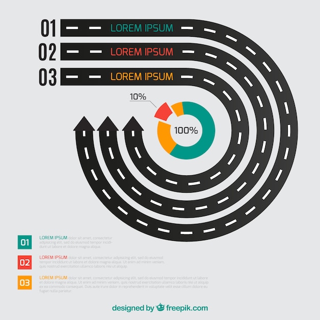 Vecteur gratuit routes infographiques