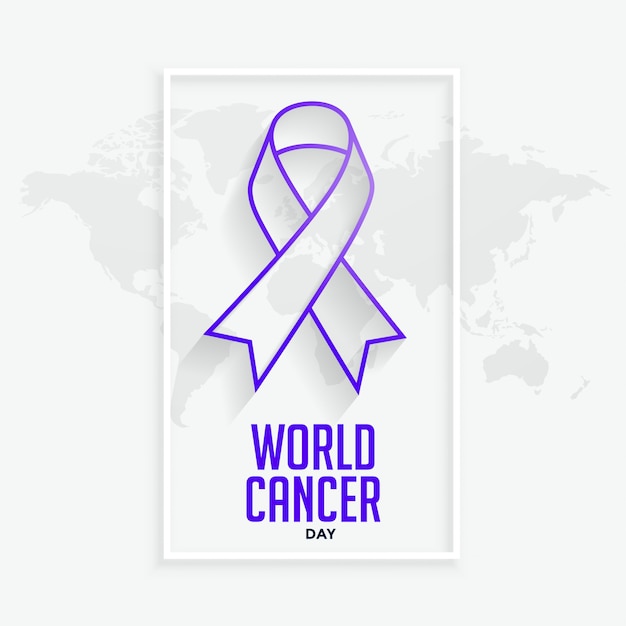 Vecteur gratuit ruban concept violet pour la journée mondiale contre le cancer