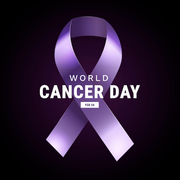 Ruban réaliste de la journée mondiale du cancer