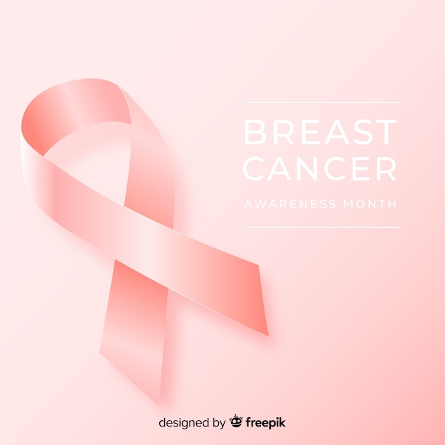 Vecteur gratuit ruban réaliste de sensibilisation au cancer du sein