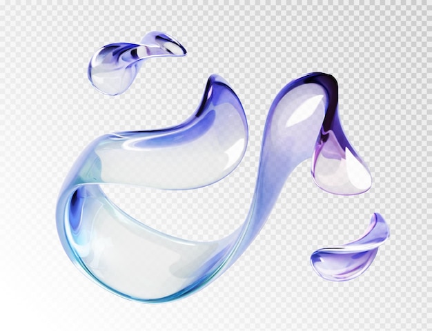 Un ruban transparent en verre liquide abstrait