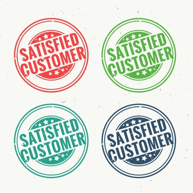 Rubber Stamp Client Satisfait Mis En Quatre Couleurs Différentes