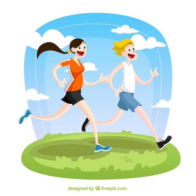 Vecteur gratuit runners illustration