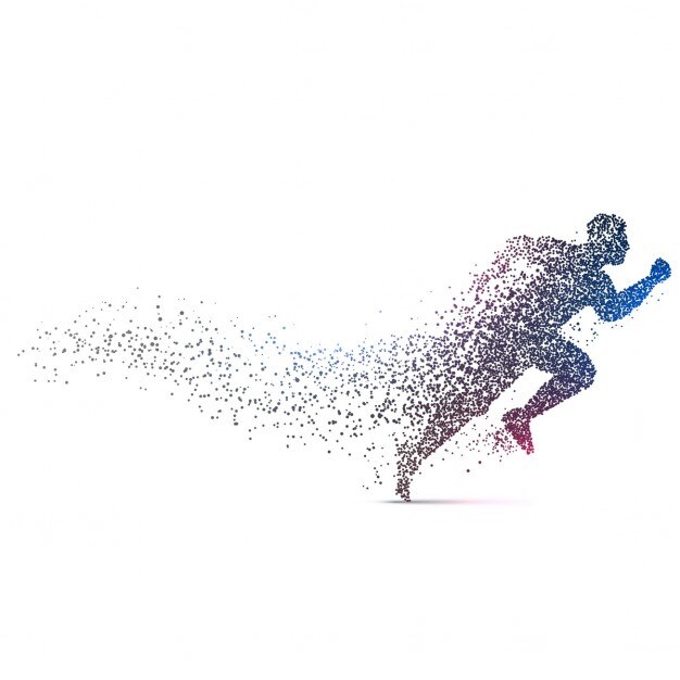 Running Man backgorund faite avec des particules dynamiques