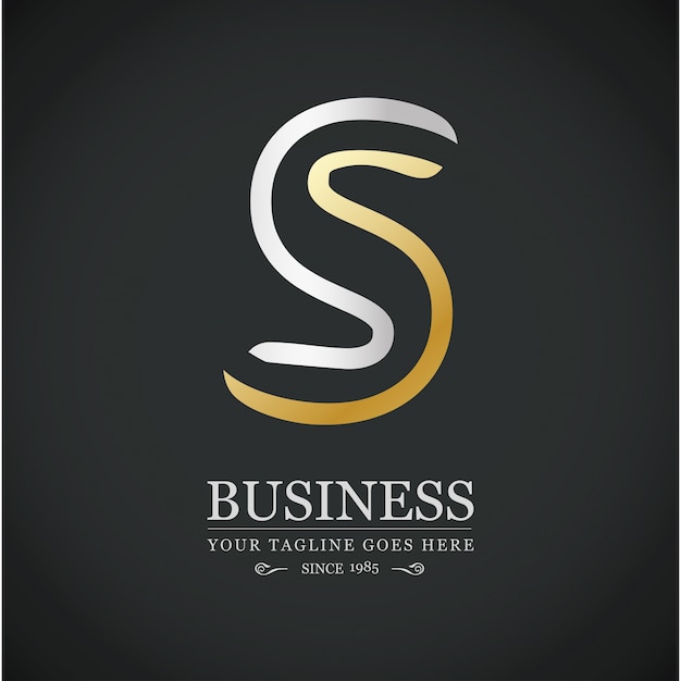 S Lettre Logo Business Template Argent Et Or Vector Icon