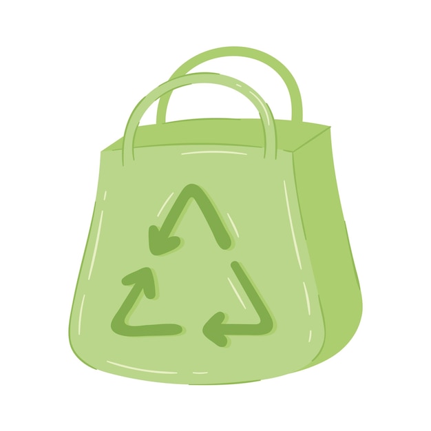 Vecteur gratuit sac écologique avec flèches de recyclage