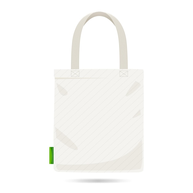 Sac plat en tissu blanc