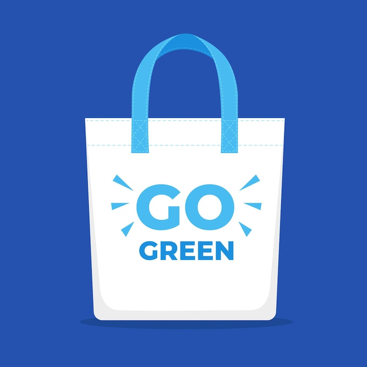 Vecteur gratuit sac plat en tissu écologique