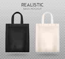 Vecteur gratuit sacs cabas noir et blanc