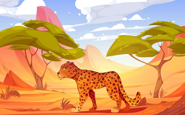 Vecteur gratuit safari tour illustration réaliste avec léopard
