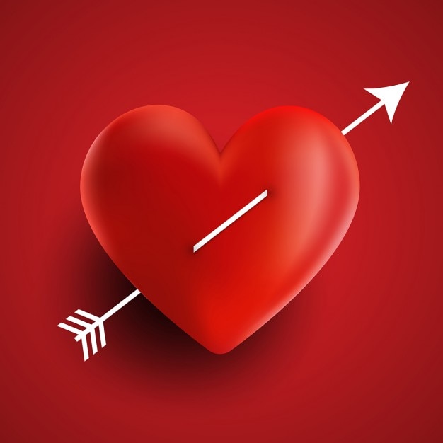 Vecteur gratuit saint valentin fond avec la conception de coeur et flèche