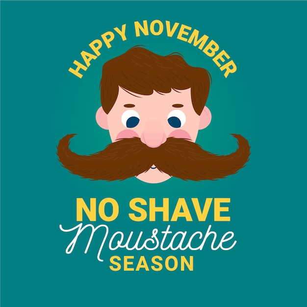 Vecteur gratuit saison des moustaches sans rasage