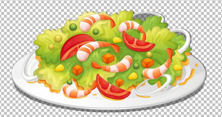 Vecteur gratuit salade saine sur fond transparent