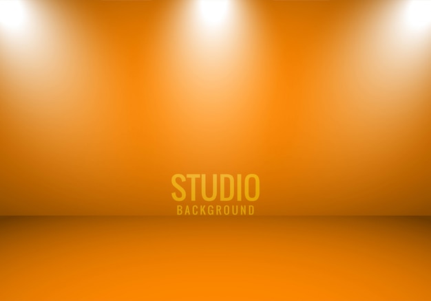 Vecteur gratuit salle de studio abstrait orange avec sportlight