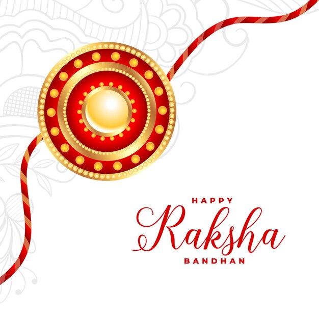 Salutation blanche traditionnelle de raksha bandhan avec la conception réaliste de rakhi