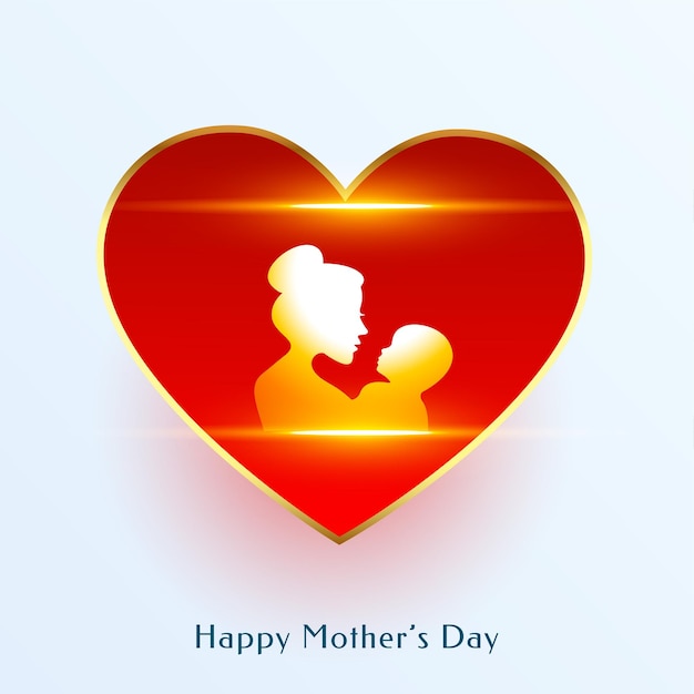 salutation de coeur rouge bonne fête des mères
